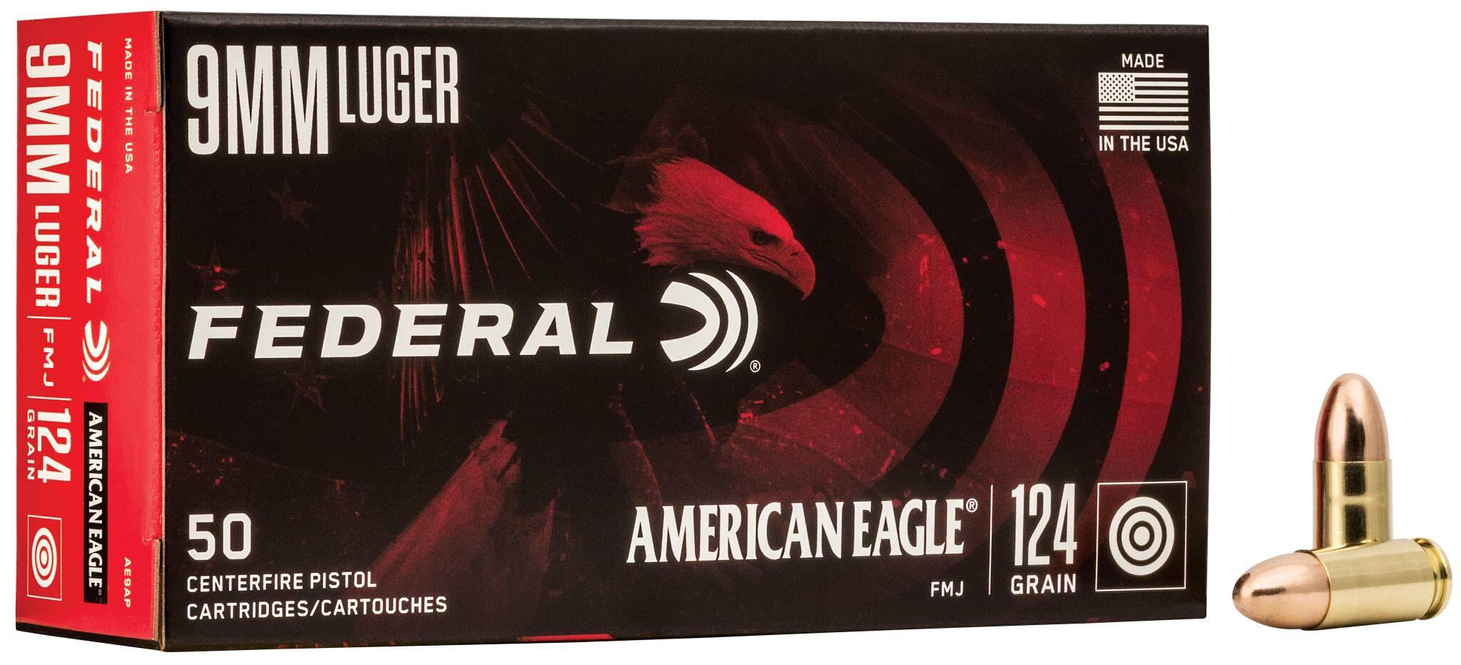American Eagle Handgun 9mm Luger 124 Grain FMJ