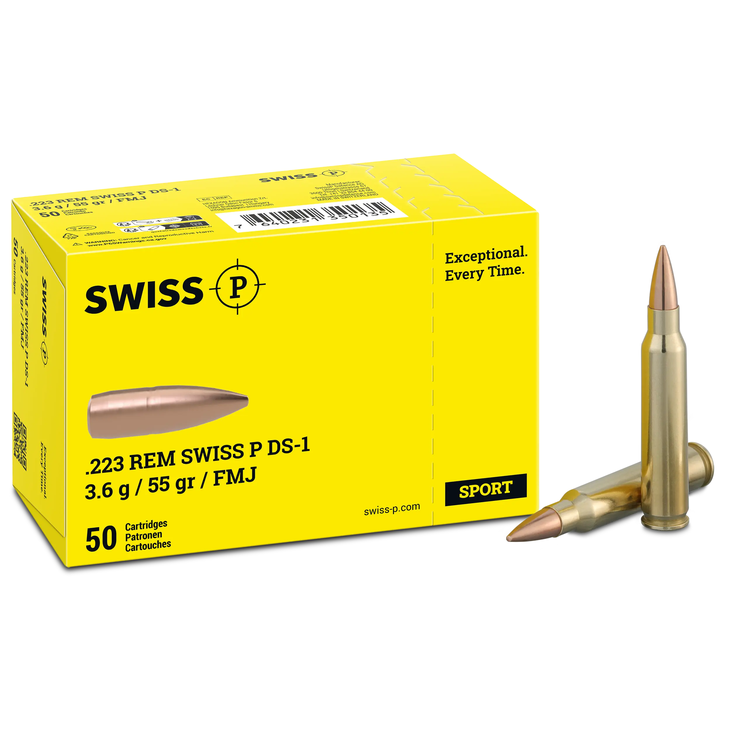.223 Rem. SWISS P DS-1 3.6 g / 55 gr (Sport)